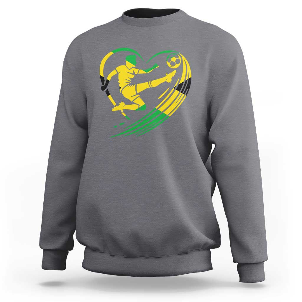 Jamaica Soccer Sweatshirt Jamaican Flag Reggae Football Caribbean Pride - Wonder Print Shop