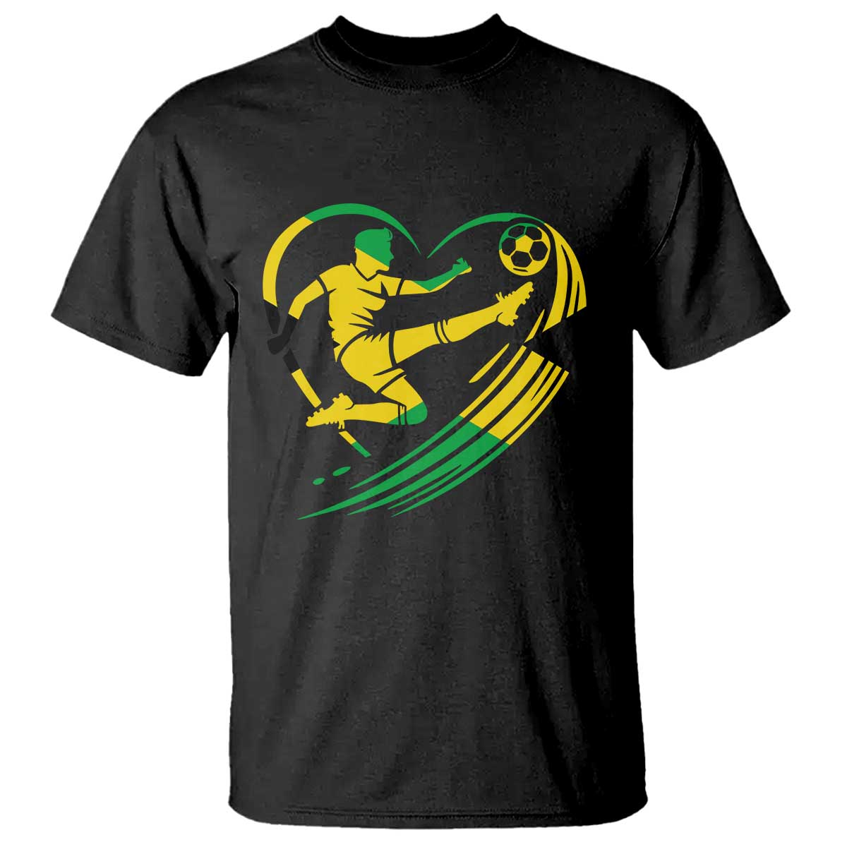 Jamaica Soccer T Shirt Jamaican Flag Reggae Football Caribbean Pride - Wonder Print Shop