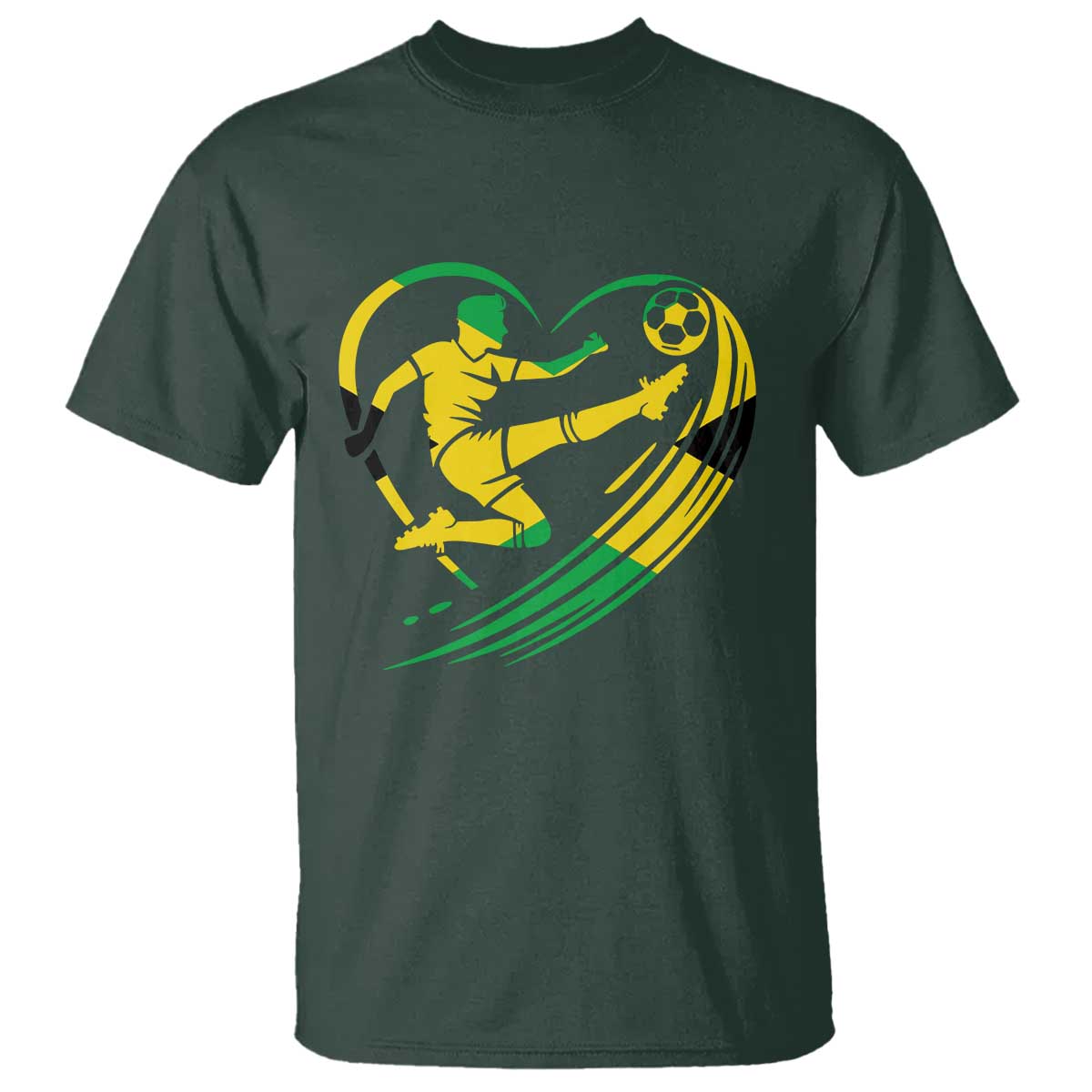 Jamaica Soccer T Shirt Jamaican Flag Reggae Football Caribbean Pride - Wonder Print Shop