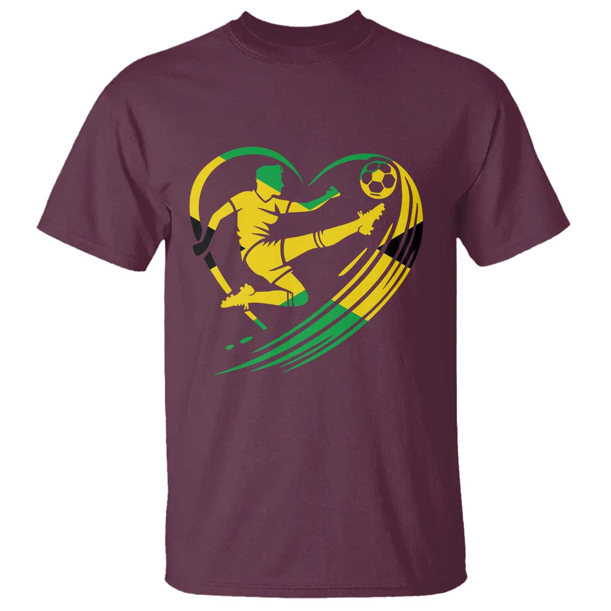 Jamaica Soccer T Shirt Jamaican Flag Reggae Football Caribbean Pride - Wonder Print Shop