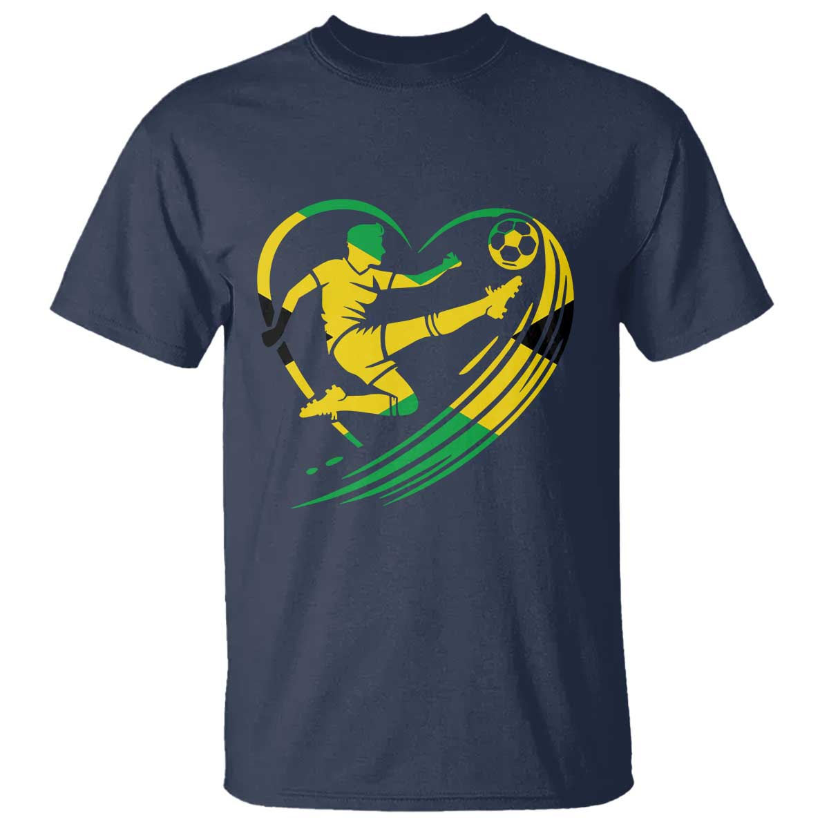 Jamaica Soccer T Shirt Jamaican Flag Reggae Football Caribbean Pride - Wonder Print Shop