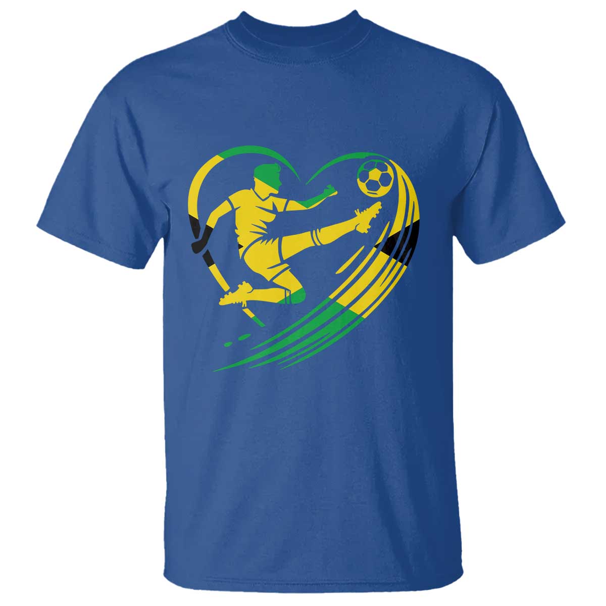 Jamaica Soccer T Shirt Jamaican Flag Reggae Football Caribbean Pride - Wonder Print Shop