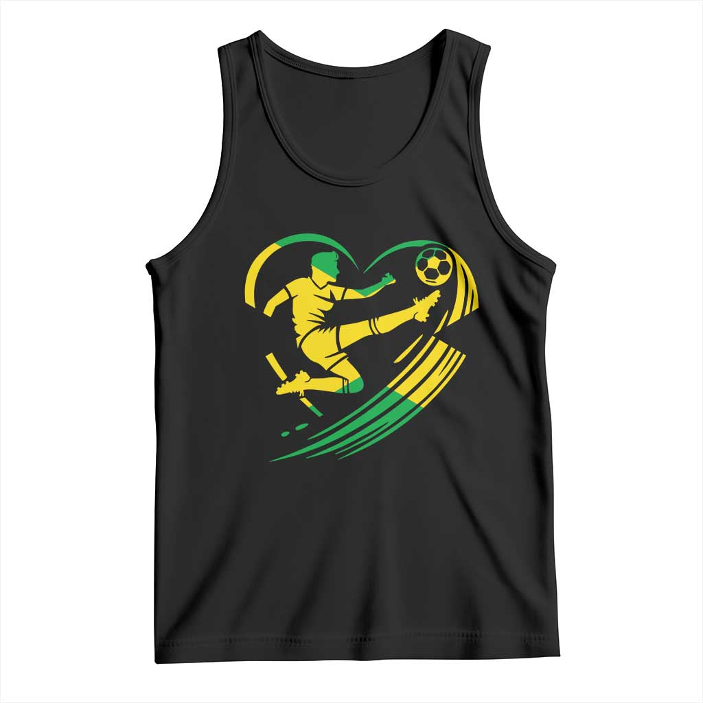 Jamaica Soccer Tank Top Jamaican Flag Reggae Football Caribbean Pride - Wonder Print Shop
