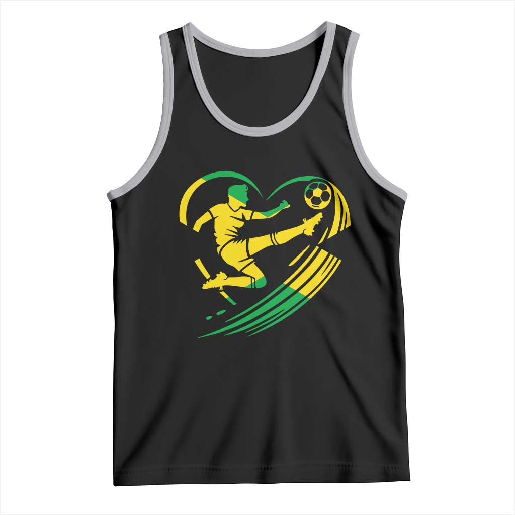 Jamaica Soccer Tank Top Jamaican Flag Reggae Football Caribbean Pride - Wonder Print Shop