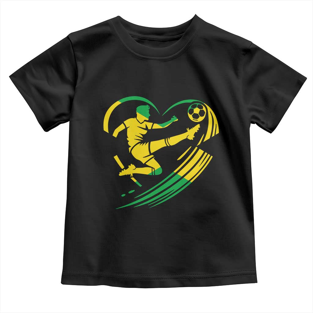Jamaica Soccer Toddler T Shirt Jamaican Flag Reggae Football Caribbean Pride - Wonder Print Shop