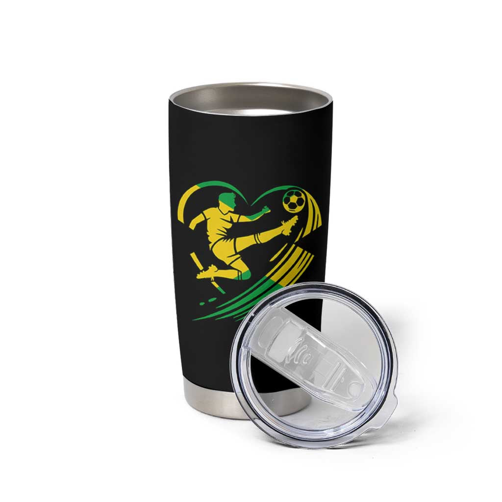 Jamaica Soccer Tumbler Cup Jamaican Flag Reggae Football Caribbean Pride - Wonder Print Shop