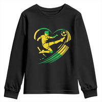 Jamaica Soccer Youth Sweatshirt Jamaican Flag Reggae Football Caribbean Pride - Wonder Print Shop