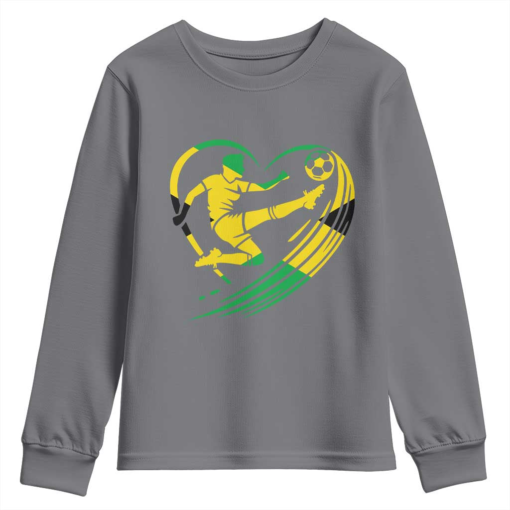 Jamaica Soccer Youth Sweatshirt Jamaican Flag Reggae Football Caribbean Pride - Wonder Print Shop