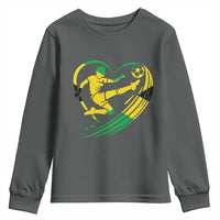 Jamaica Soccer Youth Sweatshirt Jamaican Flag Reggae Football Caribbean Pride - Wonder Print Shop