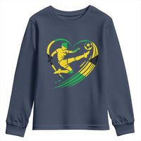 Jamaica Soccer Youth Sweatshirt Jamaican Flag Reggae Football Caribbean Pride - Wonder Print Shop
