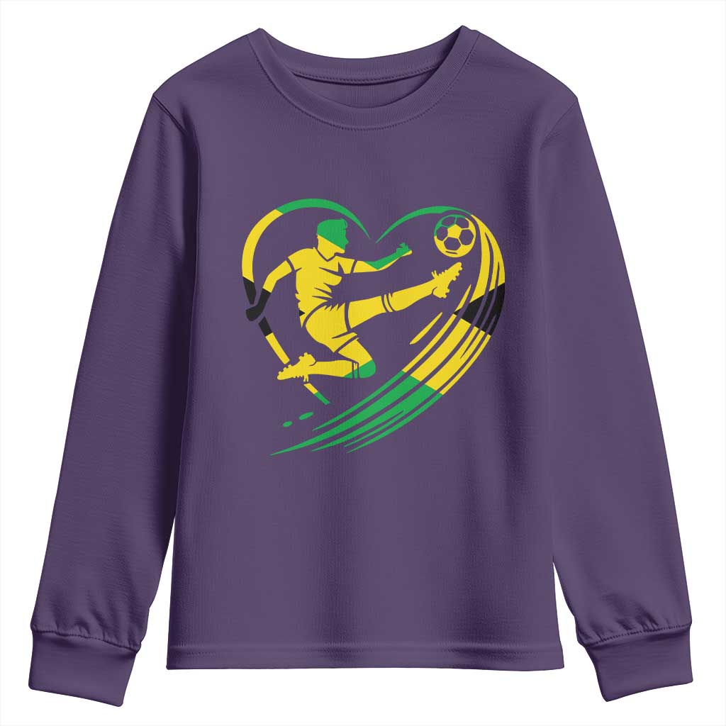 Jamaica Soccer Youth Sweatshirt Jamaican Flag Reggae Football Caribbean Pride - Wonder Print Shop