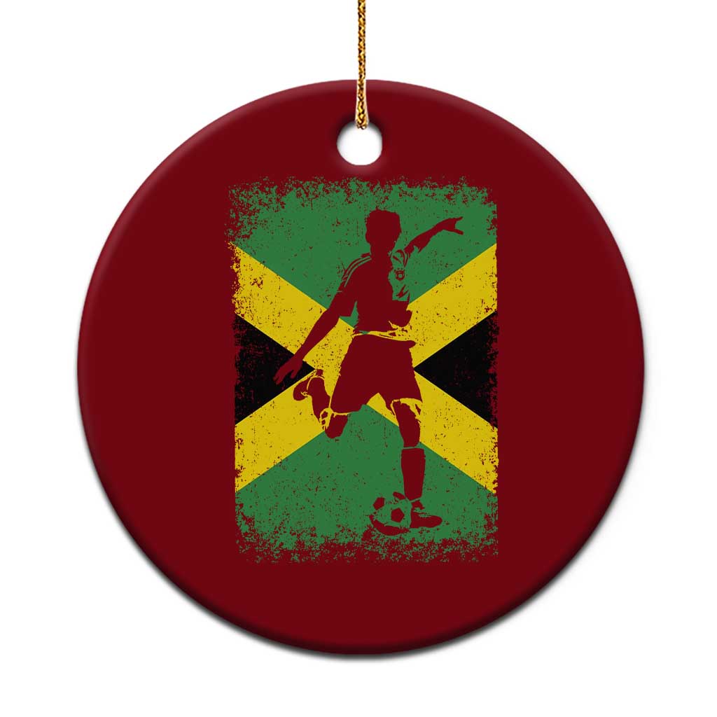 Jamaica Soccer Ceramic Ornament Retro Vintage Watercolors Sport Jamaican Flag - Wonder Print Shop