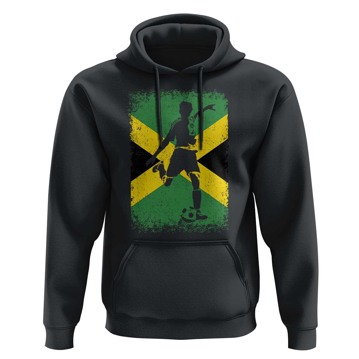 Jamaica Soccer Hoodie Retro Vintage Watercolors Sport Jamaican Flag - Wonder Print Shop