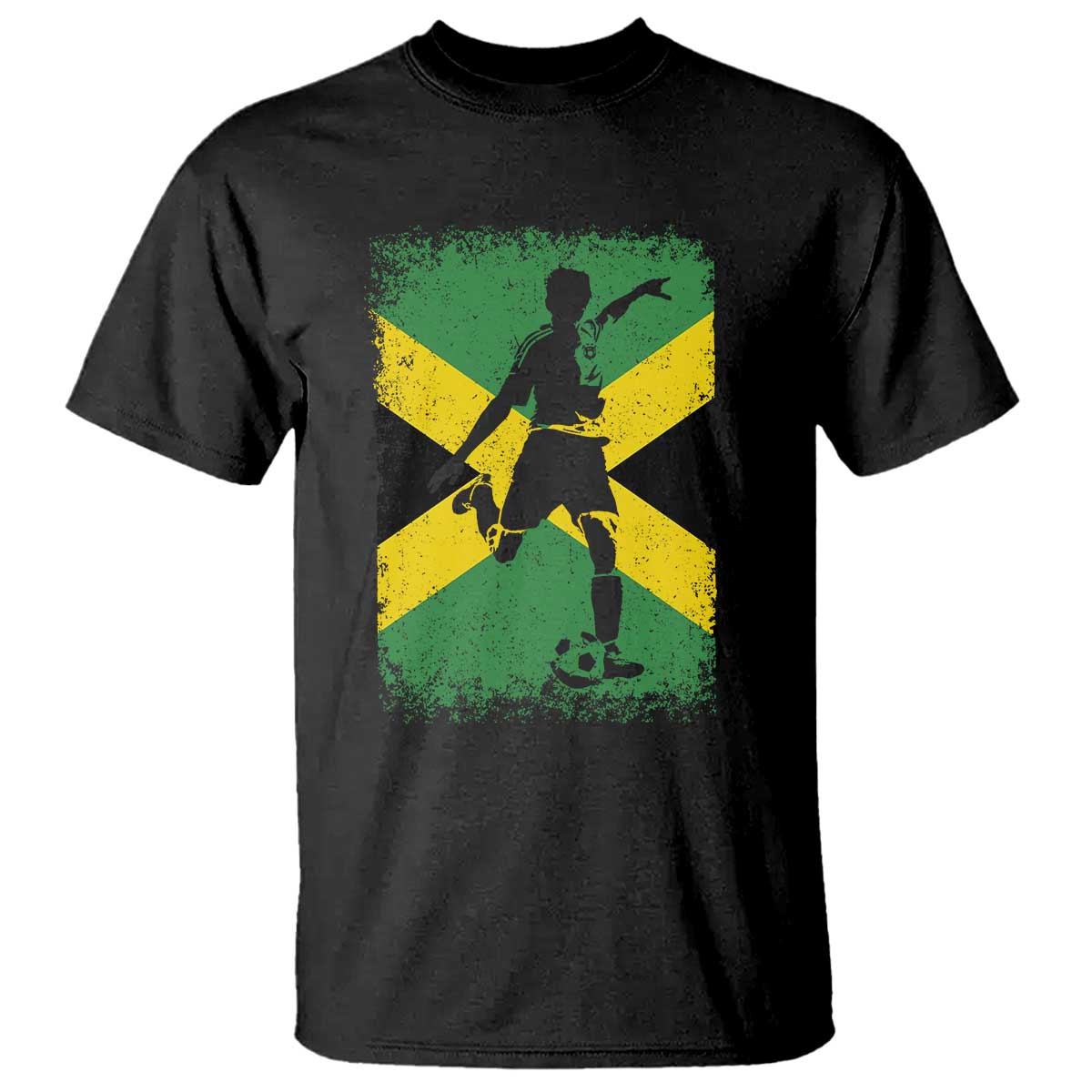 Jamaica Soccer T Shirt Retro Vintage Watercolors Sport Jamaican Flag - Wonder Print Shop