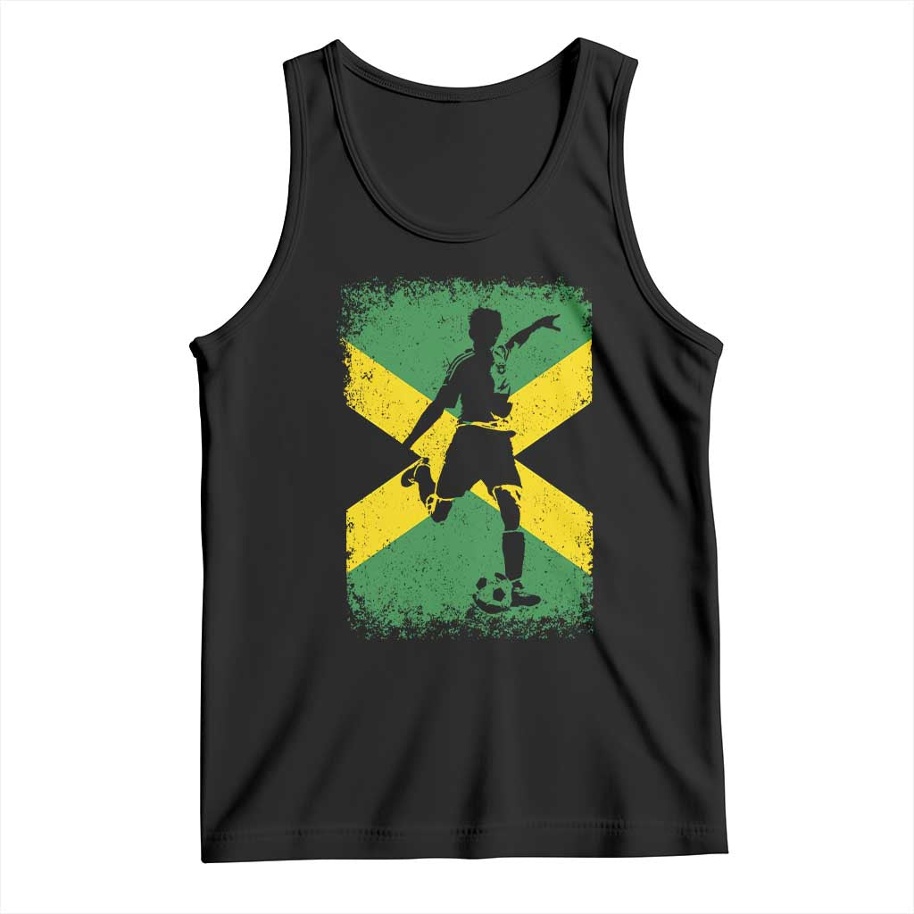 Jamaica Soccer Tank Top Retro Vintage Watercolors Sport Jamaican Flag - Wonder Print Shop