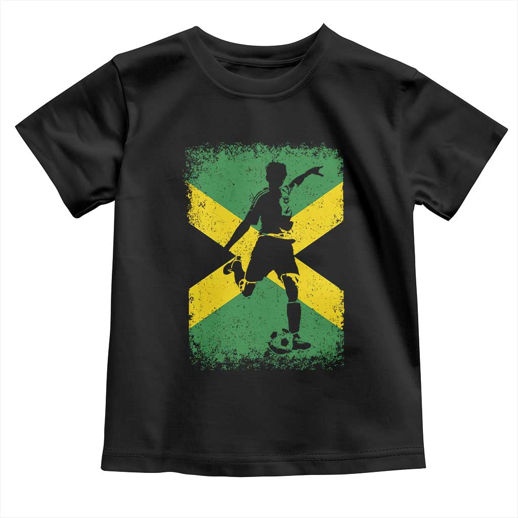 Jamaica Soccer Toddler T Shirt Retro Vintage Watercolors Sport Jamaican Flag - Wonder Print Shop