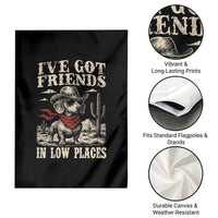 Funny Dachshund Cowboy Garden Flag Ive Got Friends In Low Places - Wonder Print Shop