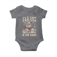Funny Dachshund Cowboy Baby Onesie Ive Got Friends In Low Places - Wonder Print Shop