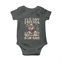 Funny Dachshund Cowboy Baby Onesie Ive Got Friends In Low Places - Wonder Print Shop