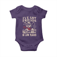 Funny Dachshund Cowboy Baby Onesie Ive Got Friends In Low Places - Wonder Print Shop