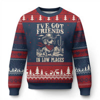 Funny Dachshund Cowboy Ugly Christmas Sweater Ive Got Friends In Low Places - Wonder Print Shop