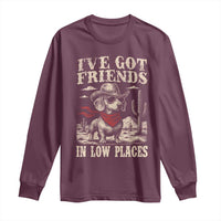 Funny Dachshund Cowboy Long Sleeve Shirt Ive Got Friends In Low Places - Wonder Print Shop