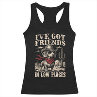 Funny Dachshund Cowboy Racerback Tank Top Ive Got Friends In Low Places - Wonder Print Shop