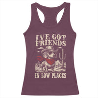 Funny Dachshund Cowboy Racerback Tank Top Ive Got Friends In Low Places - Wonder Print Shop