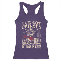 Funny Dachshund Cowboy Racerback Tank Top Ive Got Friends In Low Places - Wonder Print Shop