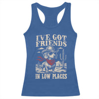 Funny Dachshund Cowboy Racerback Tank Top Ive Got Friends In Low Places - Wonder Print Shop