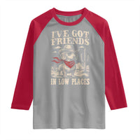 Funny Dachshund Cowboy Raglan Shirt Ive Got Friends In Low Places - Wonder Print Shop
