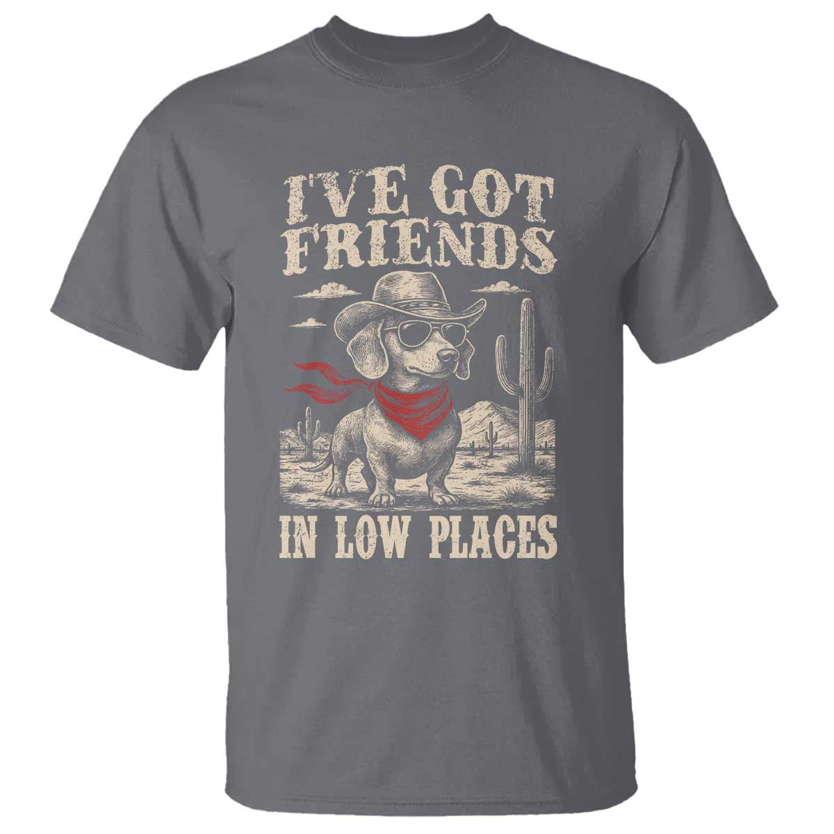 Funny Dachshund Cowboy T Shirt Ive Got Friends In Low Places - Wonder Print Shop