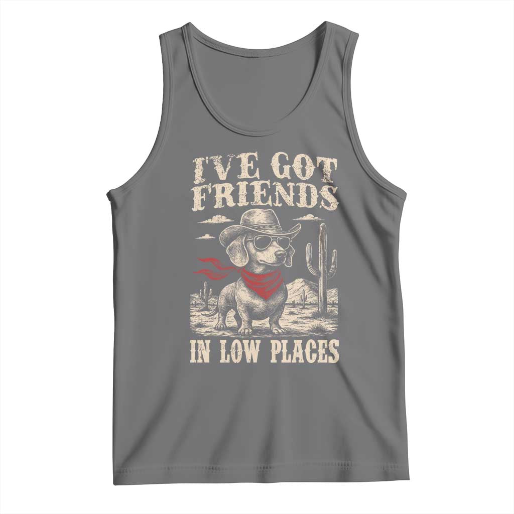 Funny Dachshund Cowboy Tank Top Ive Got Friends In Low Places - Wonder Print Shop