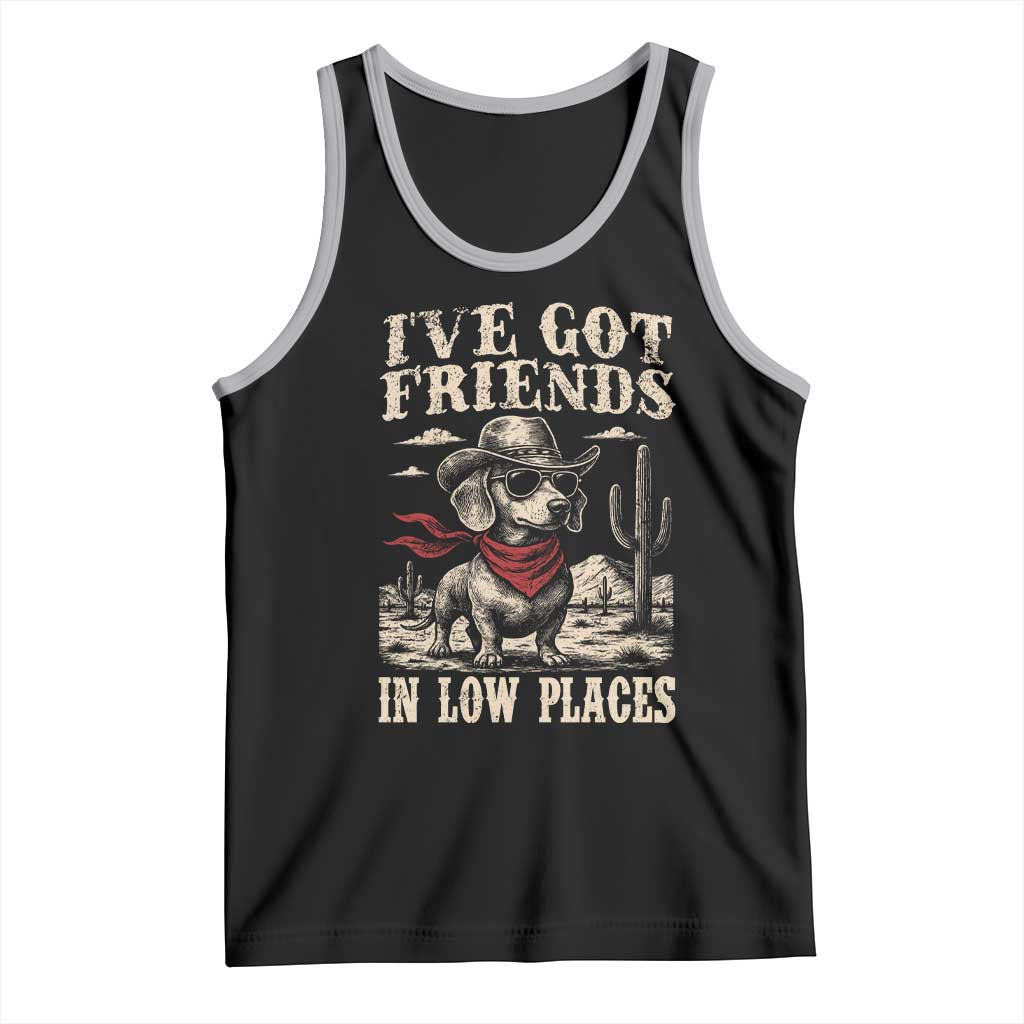 Funny Dachshund Cowboy Tank Top Ive Got Friends In Low Places - Wonder Print Shop