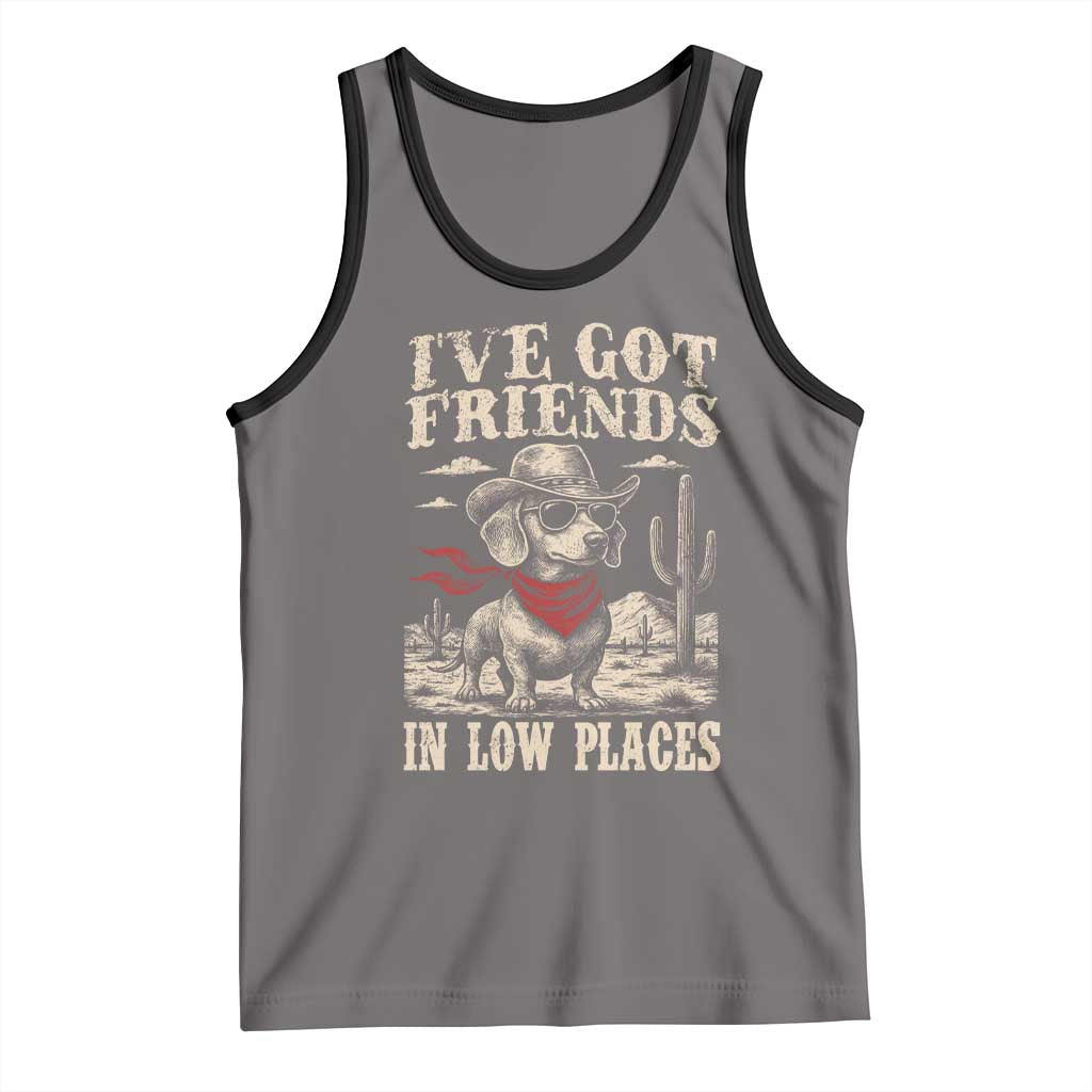 Funny Dachshund Cowboy Tank Top Ive Got Friends In Low Places - Wonder Print Shop