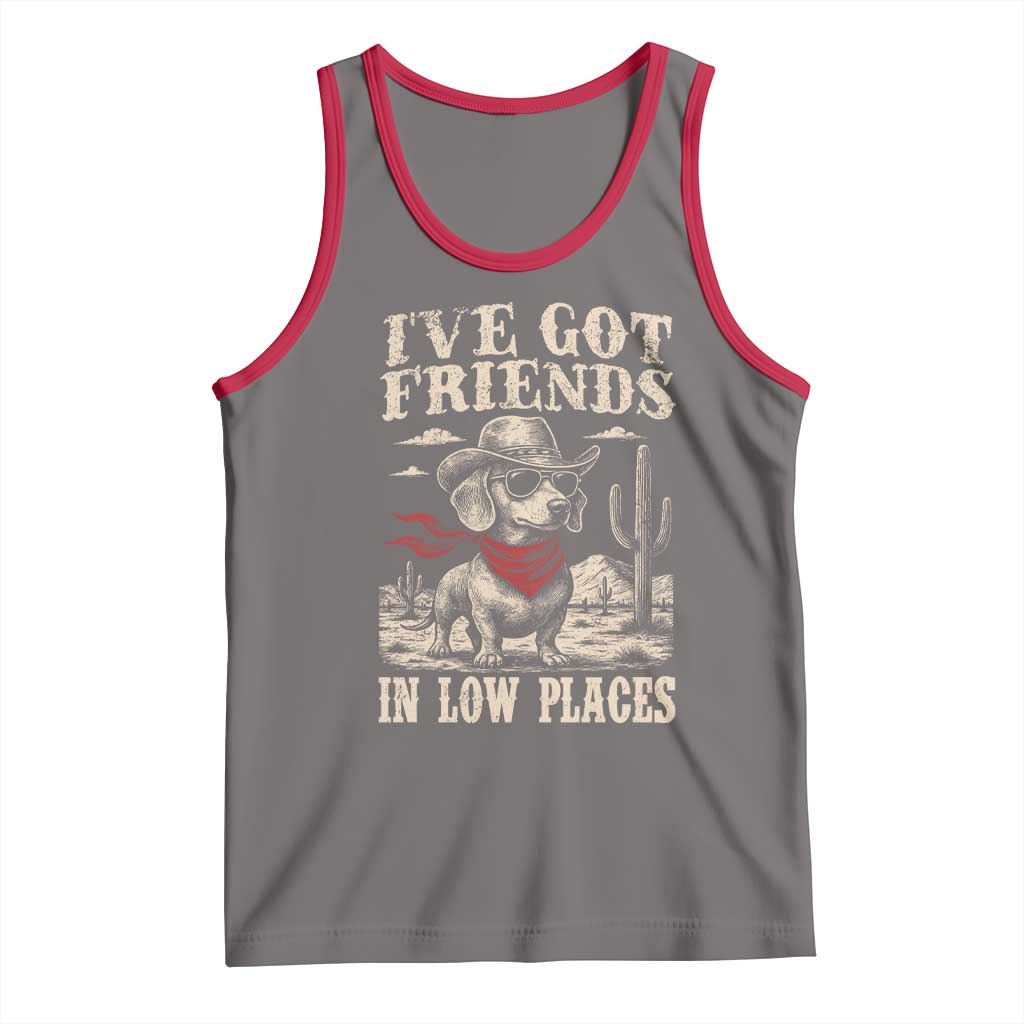 Funny Dachshund Cowboy Tank Top Ive Got Friends In Low Places - Wonder Print Shop