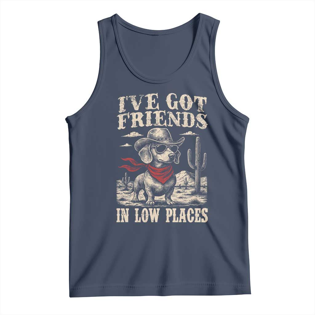 Funny Dachshund Cowboy Tank Top Ive Got Friends In Low Places - Wonder Print Shop