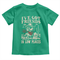 Funny Dachshund Cowboy Toddler T Shirt Ive Got Friends In Low Places - Wonder Print Shop