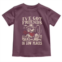 Funny Dachshund Cowboy Toddler T Shirt Ive Got Friends In Low Places - Wonder Print Shop