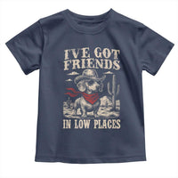 Funny Dachshund Cowboy Toddler T Shirt Ive Got Friends In Low Places - Wonder Print Shop