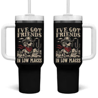 Funny Dachshund Cowboy Tumbler With Handle Ive Got Friends In Low Places - Wonder Print Shop