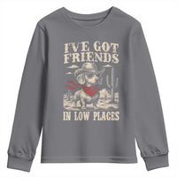 Funny Dachshund Cowboy Youth Sweatshirt Ive Got Friends In Low Places - Wonder Print Shop