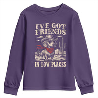 Funny Dachshund Cowboy Youth Sweatshirt Ive Got Friends In Low Places - Wonder Print Shop
