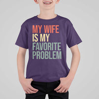 My Wife Is My Favorite Problem Funny T Shirt For Kid Retro 70s Husband Graphic