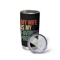 My Wife Is My Favorite Problem Funny Tumbler Cup Retro 70s Husband Graphic