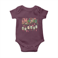 Funny Mahjong Lovers Baby Onesie Funny Mahjong Lovers Chinese Game Floral Vintage Aesthetic Graphic