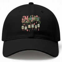 Funny Mahjong Lovers Baseball Cap Funny Mahjong Lovers Chinese Game Floral Vintage Aesthetic Graphic