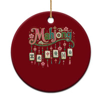Funny Mahjong Lovers Ceramic Ornament Funny Mahjong Lovers Chinese Game Floral Vintage Aesthetic Graphic