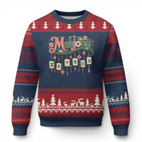 Funny Mahjong Lovers Ugly Christmas Sweater Funny Mahjong Lovers Chinese Game Floral Vintage Aesthetic Graphic