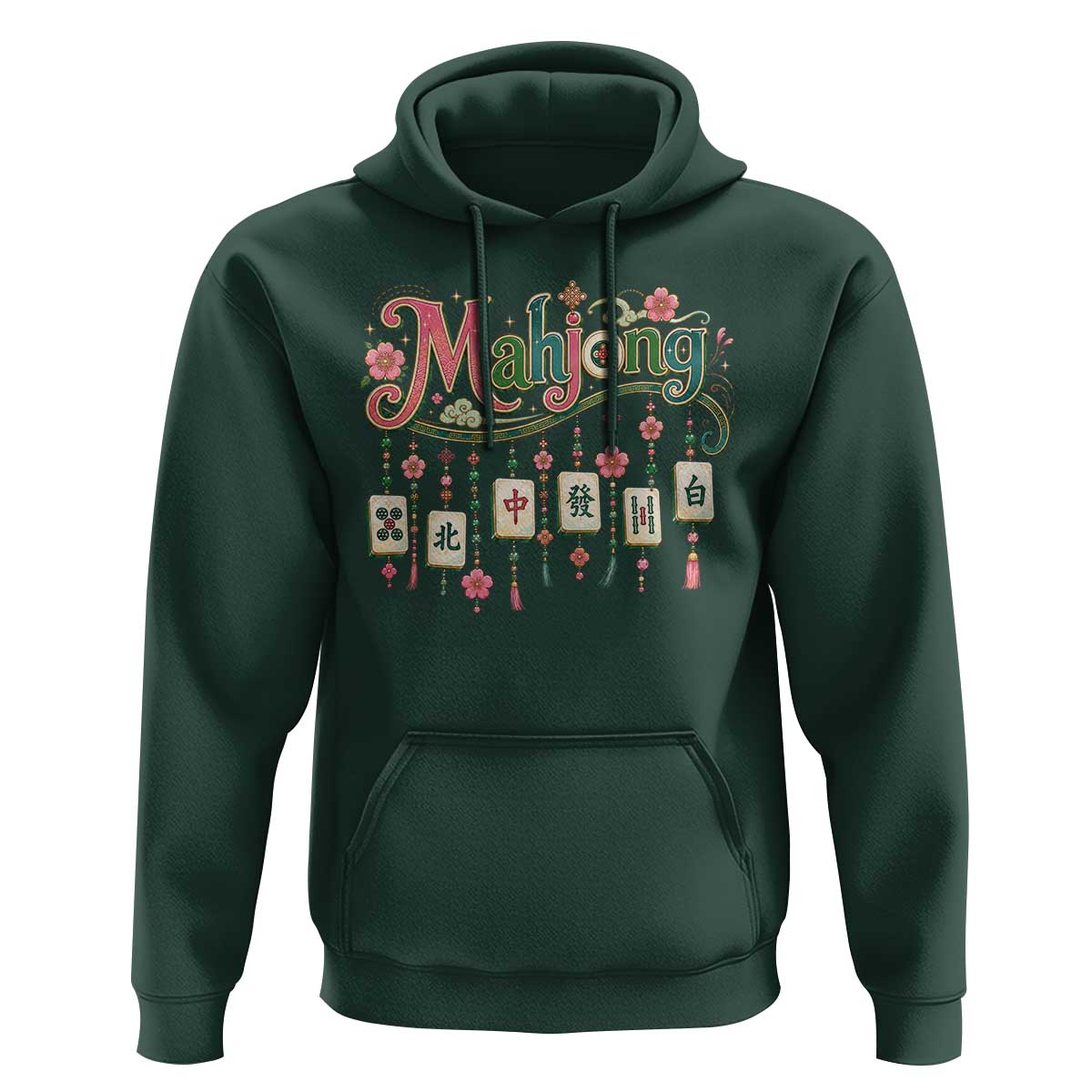 Funny Mahjong Lovers Hoodie Funny Mahjong Lovers Chinese Game Floral Vintage Aesthetic Graphic